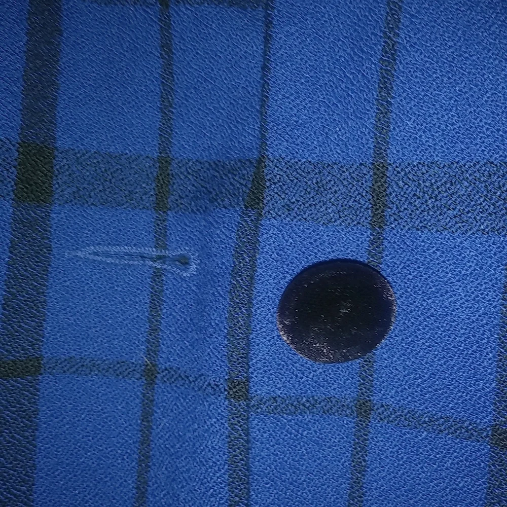 Bianca Nygard 6 Wool Blend Black Blue Plaid Blazer Coat - Picture 9 of 10
